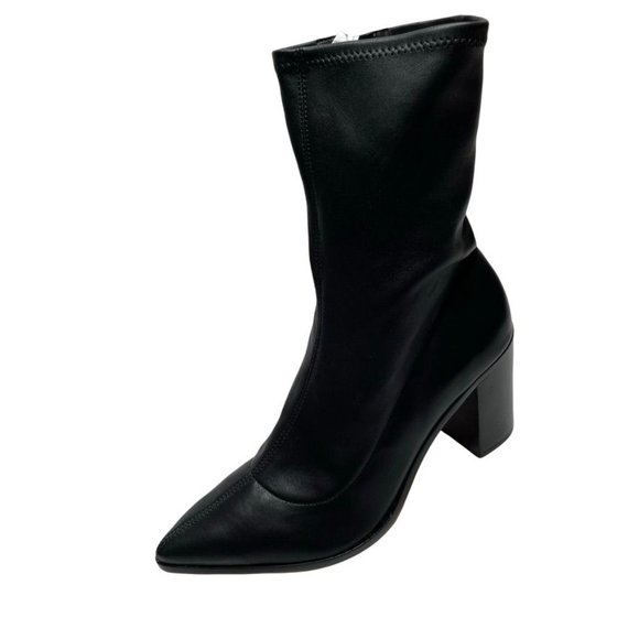 NIB SCHUTZ AMELLIE LEATHER MID CALF SOCK BOOTS IN BLACK SZ  9.5 - 6.5 - Picture 8 of 12